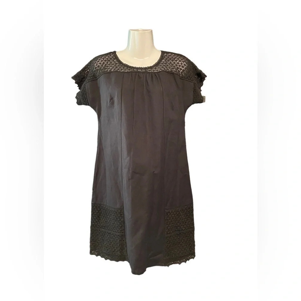 Anthropologie Girls From Savoy Linen Blend Black Dress